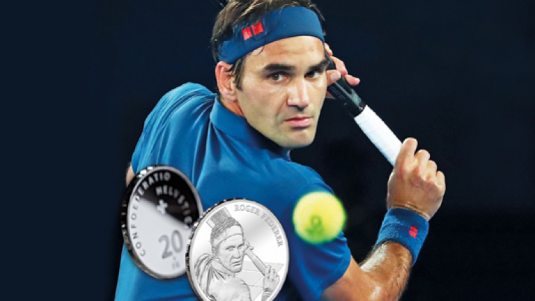 Швейцария пуска монети с лика на Роджър Федерер
