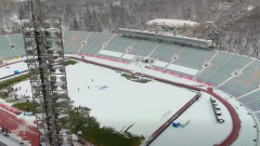 ЦСКА се пребори със снега преди дербито със Славия