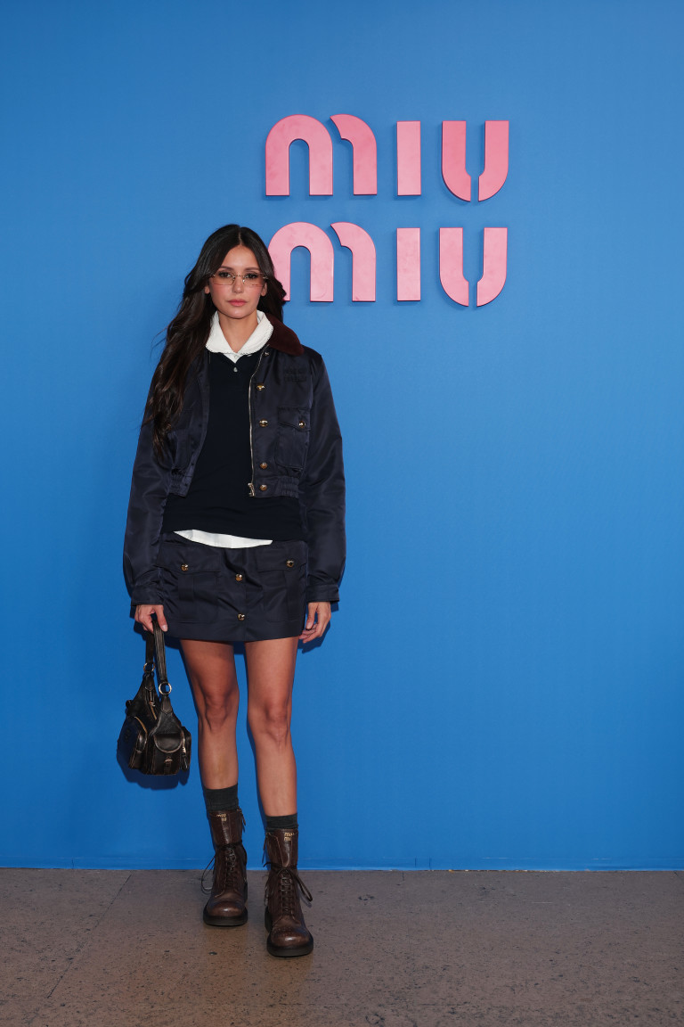 Нина на дефилето на Miu Miu