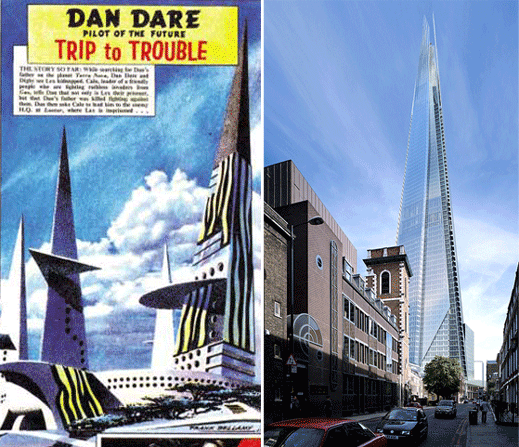 Нови британски сгради имитират комикс от 50-те (галерия)