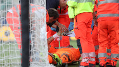 Вратарят на Киево в болница след сблъсък с Кристиано Роналдо