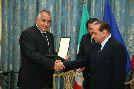 Борисов  с Ордена „За заслуги на Италианската република”