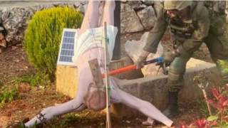 Статуята на Исус Христов в южноливанското село Дебл която беше