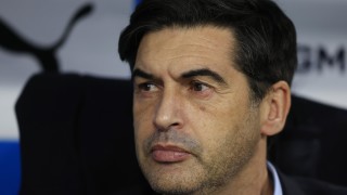 Старши треньорът Пауло Фонсека и футболистите на френския Олимпик Лион