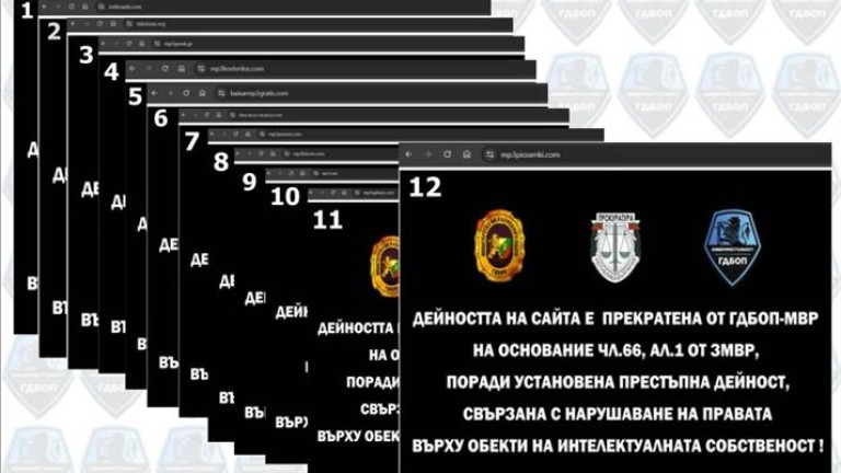ГДБОП спря 12 пиратски сайта за музика