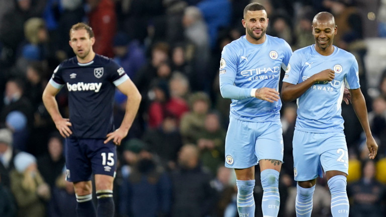 Манчестър Сити победи Уест Хем с 2:1 при снеговалеж (особено