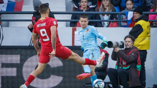 Стражът на България Даниел Наумов говори пред медиите след равенството