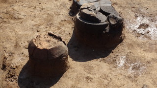 Работници които са прокарвали водопровод изненадващо са открили предполагаемо антично