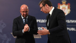 Председателят на Европейския съвет Шарл Мишел по време на визита