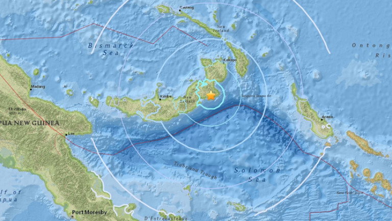 Земетресение с магнитуд 7,5 удари Папуа Нова Гвинея