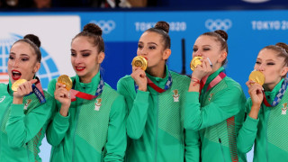 Олимпийските шампионки от ансамбъла на България по художествена гимнастика