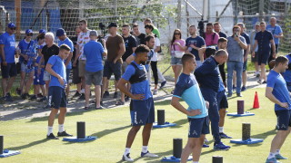 Футболистите на Левски Ноа Сонко Сундберг и Антоан Стоянов