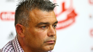 Треньорът на ФК ЦСКА 1948 Тодор Киселичков говори пред медиите