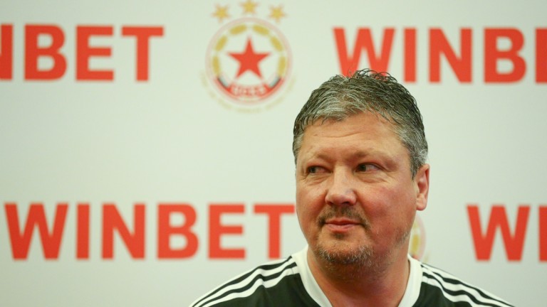 Треньорът на ЦСКА Любослав Пенев присъства на пресконференцията, на която