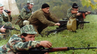 Войници от специалния отряд Ахмат на чеченския лидер Рамзан Кадиров