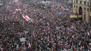 Тази вечер протестът в беларуската столица Минск беше един от