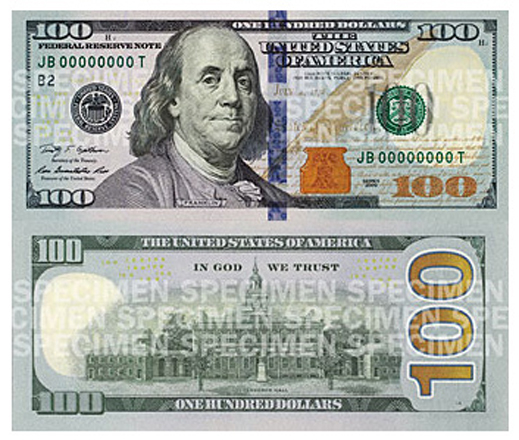 На 8 октомври ФЕД пуска новата 100-доларова банкнота