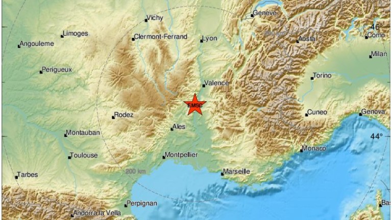 Френската агенция за засичане на земетресения обяви, че земетресение с