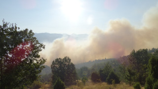 Голям пожар избухна край казанлъшкото село Горно Черковище съобщава bTV