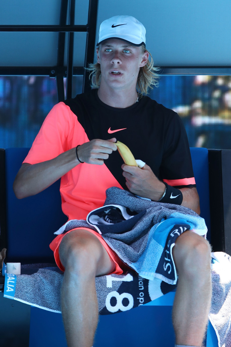 Денис Шаповалов по време на Денис Шаповалов Australian Open 2018
