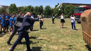 Президентът на Българския футболен съюз Георги Иванов и изпълнителният директор