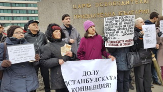 Граждани протестираха пред сградата на парламента срещу ратификацията на Истанбулската