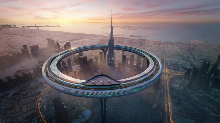 Защо най-високата сграда в света може да бъде заобиколена от гигантски пръстен?