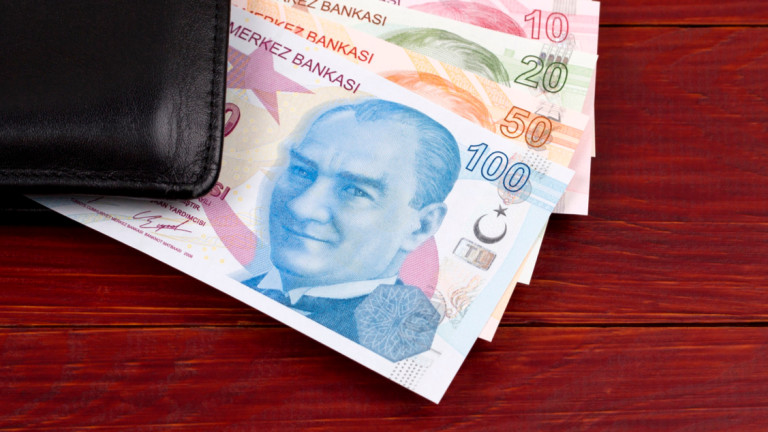 Турската лира падна до 17-месечно дъно