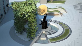 Бургаската скулптура Грамофонът пее песни на Тоника и Тони Димитрова