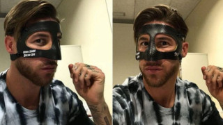 Серхио Рамос на когото носът бе счупен в градското дерби