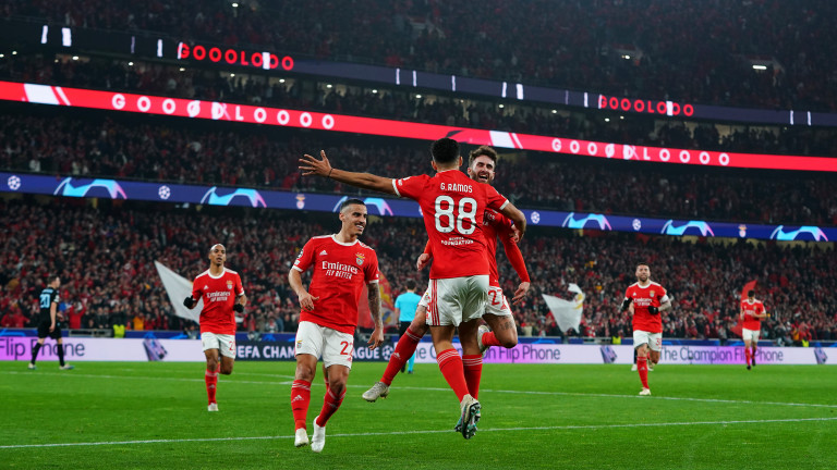 Бенфика - Брюж 5:1, развоят минута по минута