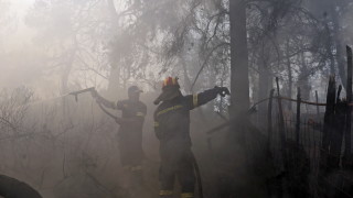 Силен горски пожар се разрази в района на Неа Макри