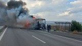 Автобус с 50 пътници се запали на АМ "Тракия"