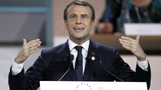 Френският президент Еманюел Макрон заяви пред десетки световни лидери и