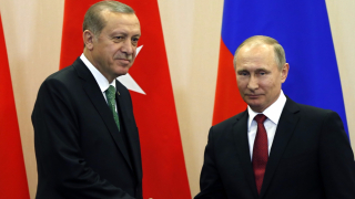Руският лидер Владимир Путин и турският президент Реджеп Ердоган се