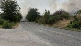 Пожар гори на изхода от Мизия към село Крушовица