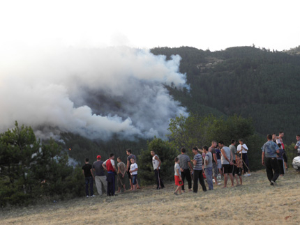 Над 400 души гасят пожара в Белица