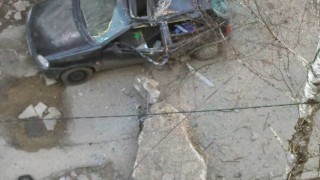 Бетонен къс смаза кола в столичния "Гео Милев"
