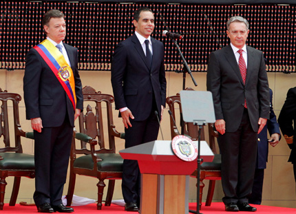 Сантос положи клетва като президент на Колумбия
