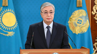 Действащият президент на Казахстан Касим Жомарт Токаев който според екзитполовете води
