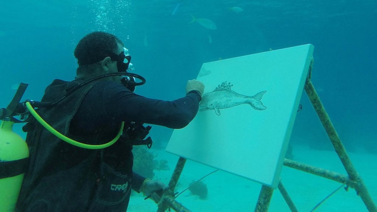 Да рисуваш на шест метра под водата