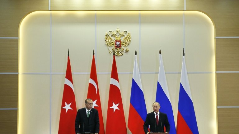 Путин и Ердоган съгласуваха координиране на единен фронт срещу тероризма в Сирия