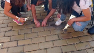 6 квадратни метра жълти павета са повредени или извадени при