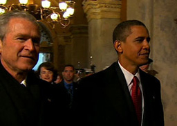 Обама поддържал непрекъснат контакт с Буш