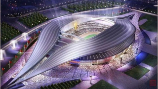 Олимпийският стадион в Пекин заобиколен от търговски комплекс