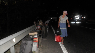 Пътнически автобус изгоря в Кресненското дефиле