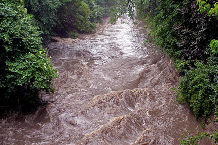 Проливен дъжд затрудни движението в Кърджали