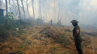 Огнеборци борят пожара в Гърция в района на Вилия
