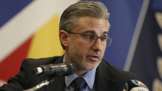 Изпълнителният директор на Левски Павел Колев говори на пресконференцията след