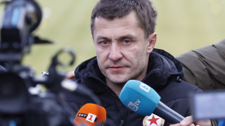 Треньорът на ЦСКА Саша Илич говори пред медиите днес Ето